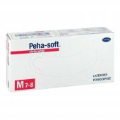 Manusi Hartman Peha-soft, nitril, marime M, albe, 100 buc/set